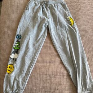 Gray Men’s Jogger Pants with Graphics